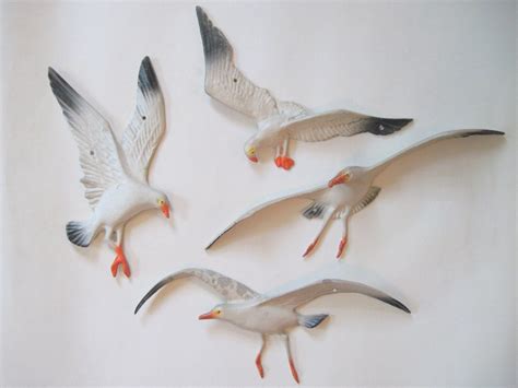 Vintage Metal Seagull Wall Art 1960s Nautical Water Bird