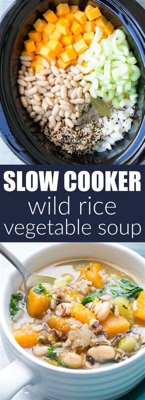 Slow Cooker Wild Rice Vegetable Soup This Healthy Crock Pot Soup Is