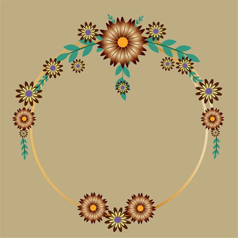 Circle Flowers Frame 5624809 Vector Art At Vecteezy