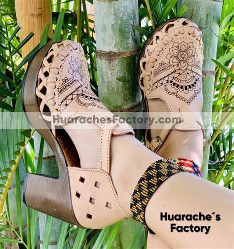 Zj00899 Huaraches Artesanales Con Plataforma Color Tan De Piel Con