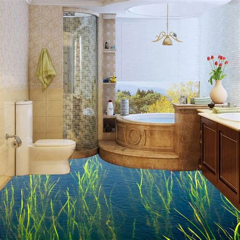 Custom Waterproof Wallpaper For Bathroom Floor Sticker Painting 3D PVC ...