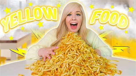 I ONLY Ate YELLOW Food For 24 HOURS YouTube