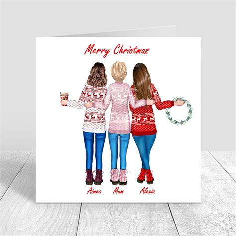 Merry Christmas Handmade Bestie Card Xmas Personalised Card Etsy