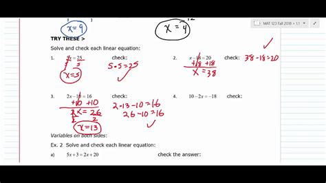 Mat Finite Math Section Part Equations Youtube