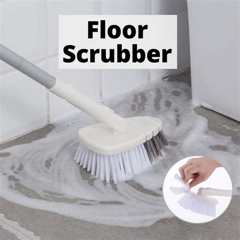 {SG} Floor Scrub Brush Floor Scrubber Bathroom Toilet Floor Brush with Long Handle Stiff Bristle ...