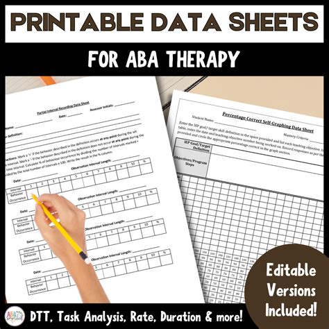 Printable Data Sheets For Aba Therapy Starter Bundle Made By Teachers