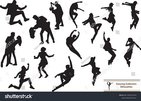 Group People Dancing Silhouette Vector Illustration Stock Vector ...