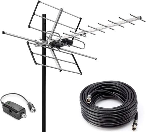 Pbd Antena Digital Yagi Hdtv Amplificada Para Exteriores Amplificador