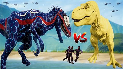 Spiderman Indominus Rex Vs Color Pack Tyrannosaurus Rex Dinosaur Fight