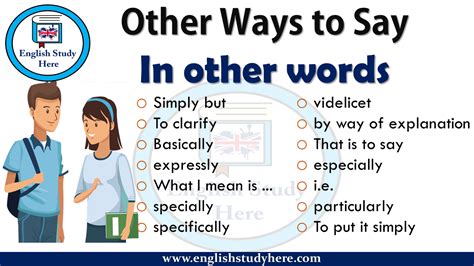 Other Ways To Say In Other Words English Study Here