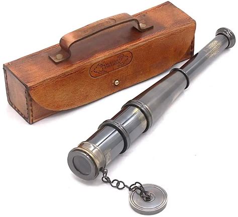 Antique Decor Spyglass Pirate Telescope With Leather Case Handheld Telescope For Adventure