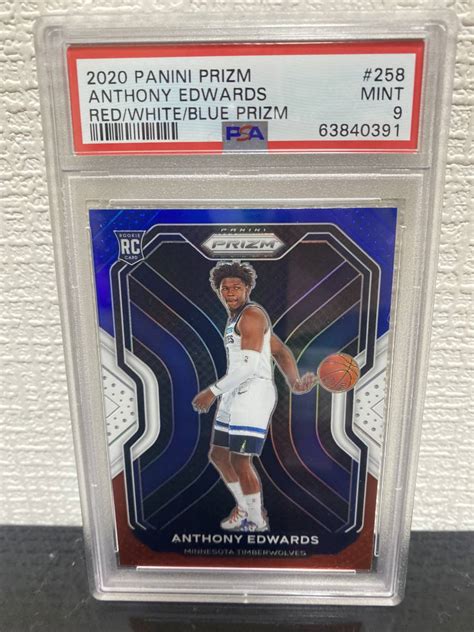 Anthony Edwards Panini Prizm Red White Blue Prizm Rc Psa