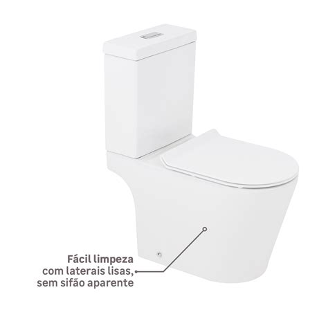 Kit Vaso Sanit Rio Caixa Acoplada E Assento Branco Duplo