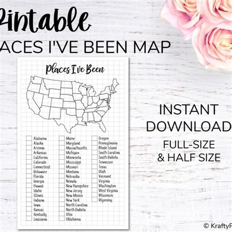 Places Ive Been Map United States Map States Ive Etsy