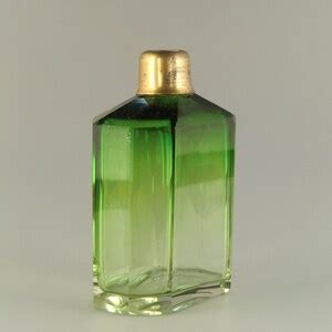 Bohemian Czech Art Deco Hand Cut Glass Perfume Bottle Flacon By Moser