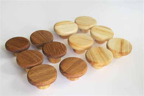 Set Of Cabinet Knobs Wood Drawer Pulls Etsy