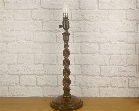 Barley Twist Table Lamp Wood Barley Twist Wooden Lamp Base Etsy