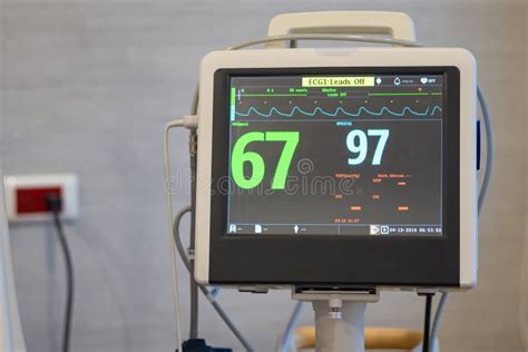 Monitor Display For Blood Oxygen Rate And Heart Rate In Patient Room In