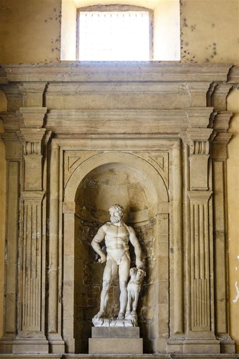 Marble Statue Of A Naked Man Pitti Palace Florence Italy Stock Photo Image Of Landmark