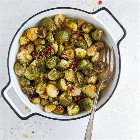 Crispy Brussels Sprouts With Pistachio And Pomegranate The Whole Carrot