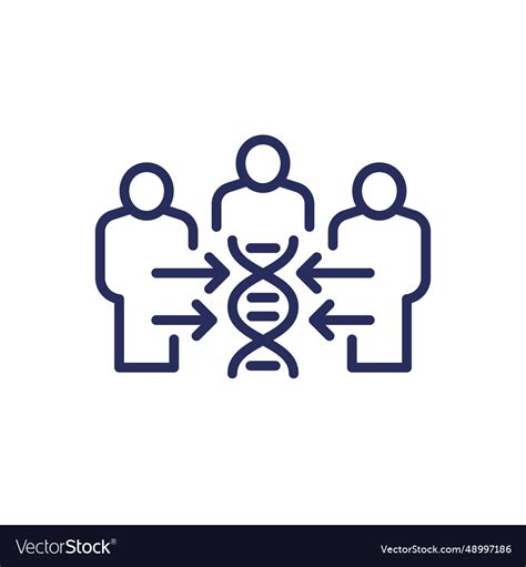 Cloning Or Clones Line Icon With Dna And People Vector Image