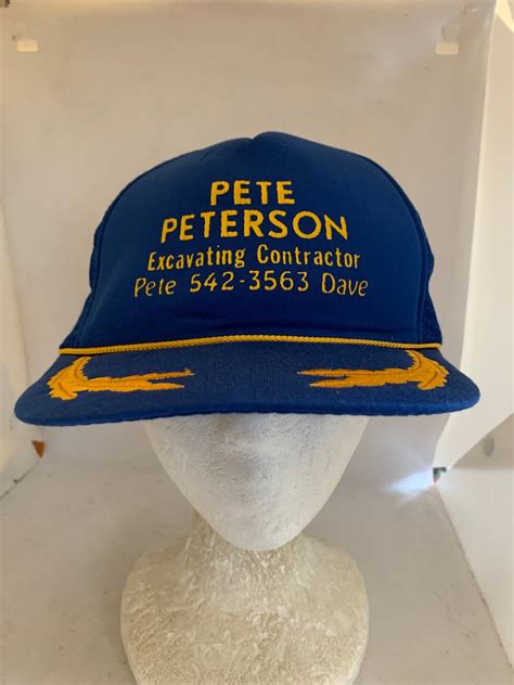 Vintage Pete Peterson Excavating Contractor Trucker Snapback Hat 1990s