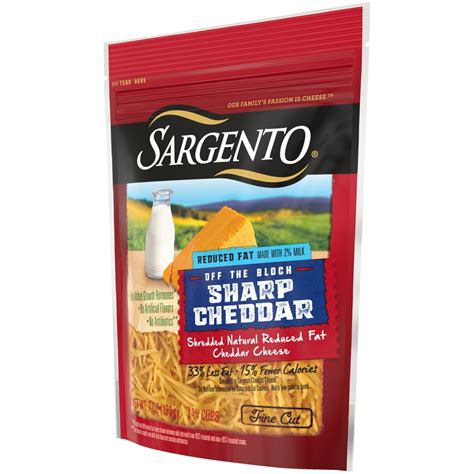 Sargento Off The Block Reduced Fat Fine Cut Shredded Sharp Cheddar