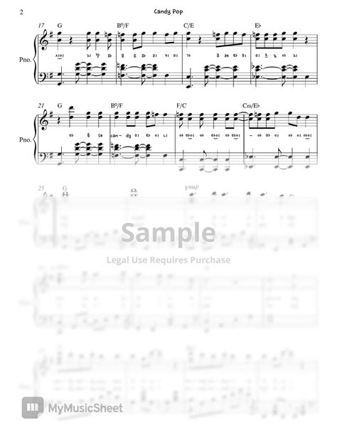 Twice 트와이스 Candy Pop 캔디팝 Piano Sheet By Gloria L Sheets