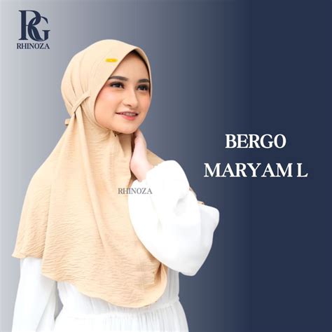 Jual Jilbab Instan Bergo Maryam Crinkle Pet Size L Kerudung Harian Pet