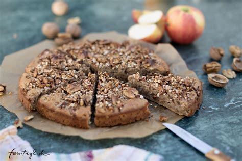 Apfel Walnuss Kuchen Schneller Saftiger R Hrteig Mit Einem Crunchy