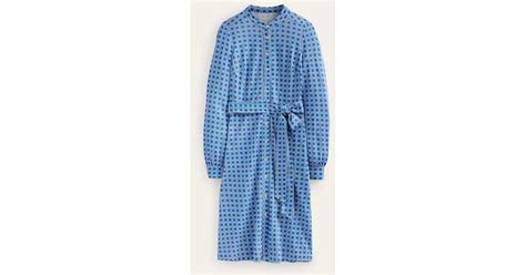 Boden Julia Jersey Shirt Dress Cyan Block Cube In Blue Lyst