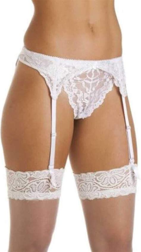 Bblingerie Ladies Bridal White Red Black Narrow Lace Suspender Belt 2