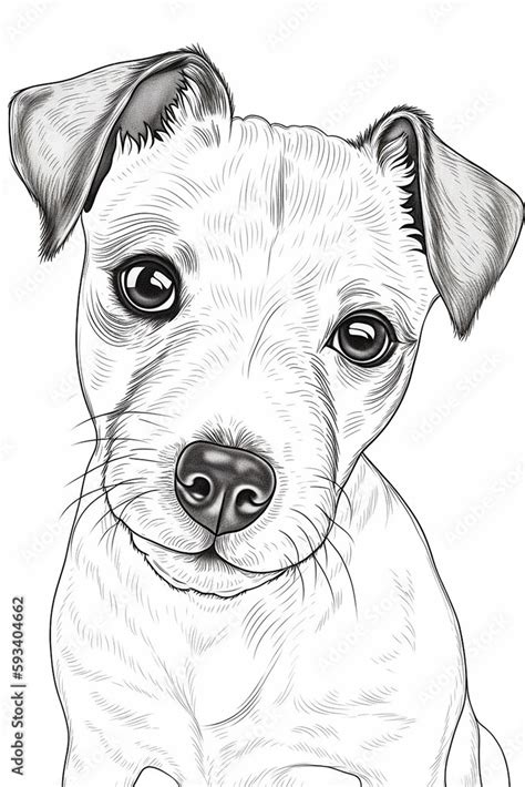 Cute Jack Russel Terrier Puppy Coloring Pages A Printable Drawing In