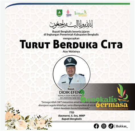 Bupati Kasmarni Ucapkan Belasungkawa Atas Wafatnya Kades Sungai Linau