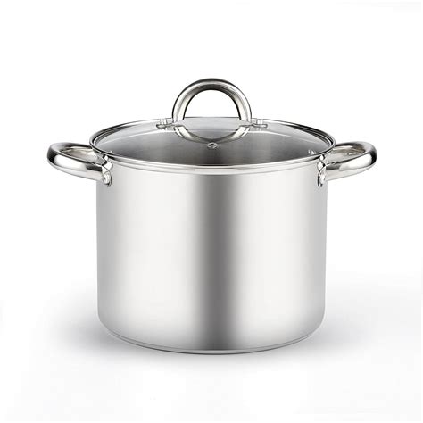 Cook N Home Stockpot With Lid Basic Stainless Steel Soup Pot 8 Quart