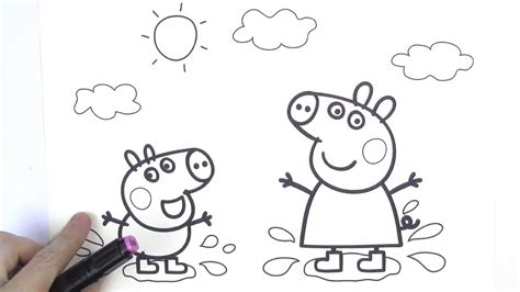 Peppa Pig Muddy Puddles Coloring Pages