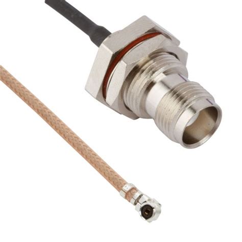 AMC Right Angle Plug To TNC Straight Bulkhead Jack RG 178 50 Ohm 250 Mm