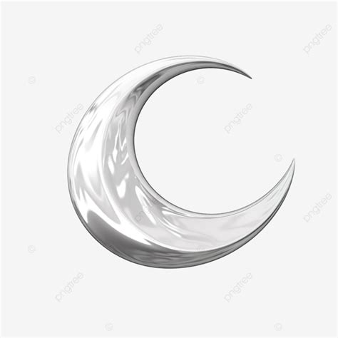 3d Rendering Crescent Moon With Wind Illustration Isolated Moon Shape