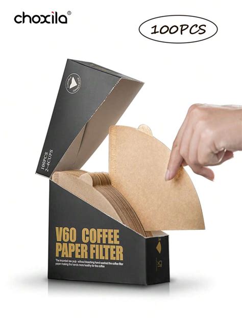 100 pièces Filtre à café filtre en papier naturel non blanchi V60