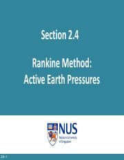 Understanding Rankine Method Active Earth Pressures And Course Hero