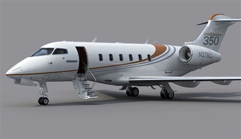 3d Bombardier Challenger 350 Business Jet Model Turbosquid 1463548