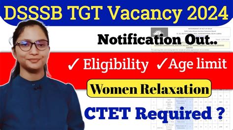 DSSSB Vacancy 2024 DSSSB TGT Vacancy 2024 Detailed Notification Out