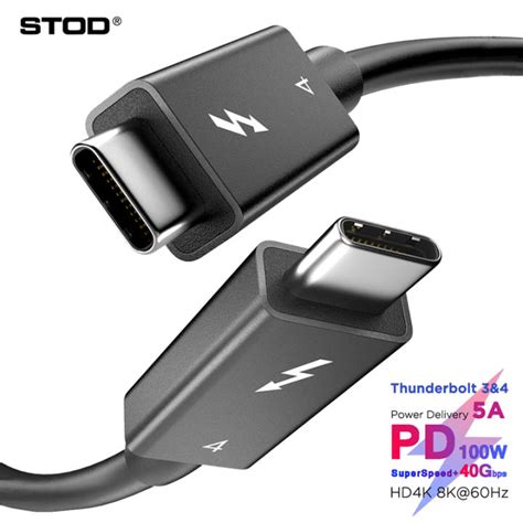 Thunderbolt 4 Cable 40gbps Type C Display 4k 60hz 8k Video Hdmi Pd 100w Custom Logo Oem Usbc