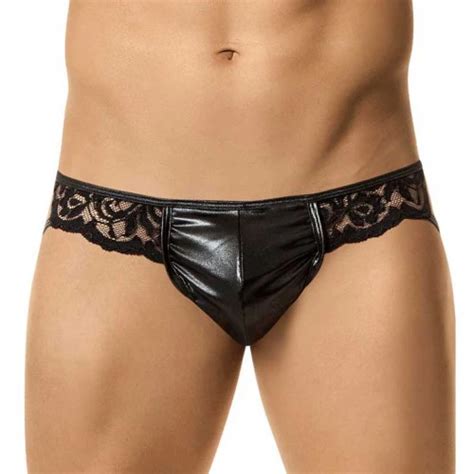 Sous V Tements En Cuir Et Dentelle Pour Hommes Lingerie Rotique Et Sexy String G Pour