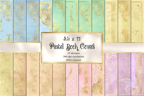 Pastel Book Covers Printable Decorative Gilded Book Covers Etsy Australia