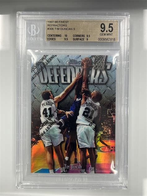 Topps Finest Defenders Silver Refractor Tim Duncan Bgs