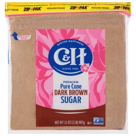 C H Premium Pure Cane Dark Brown Sugar 2 Lb 32 Oz Frys Food Stores