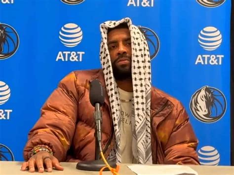 Basketball Player Kyrie Irving Dons Keffiyeh During Presser