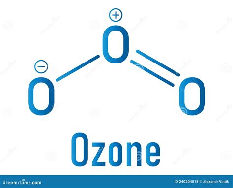 Structure Chimique De La Molécule Dozone Ou De Trioxygène O3 Formule Squelettique