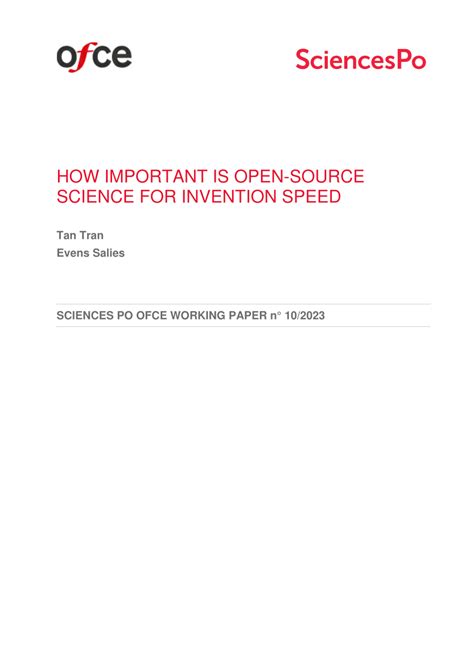 Pdf How Important Is Open Source Science For Invention Speed